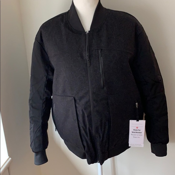 NWT Lululemon Roam Far Wool Bomber black - Picture 5 of 8